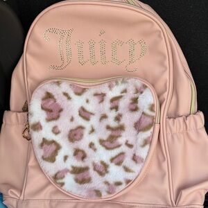 Juicy Couture Blush Pink Backpack with Leopard Heart